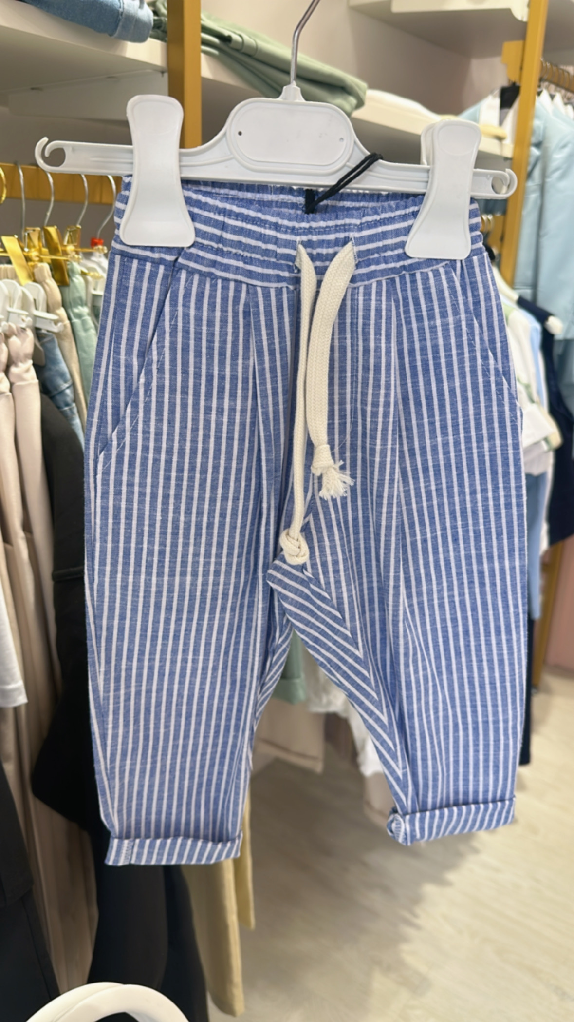 PANTALONE LINO BIMBO MESI - immagine 2