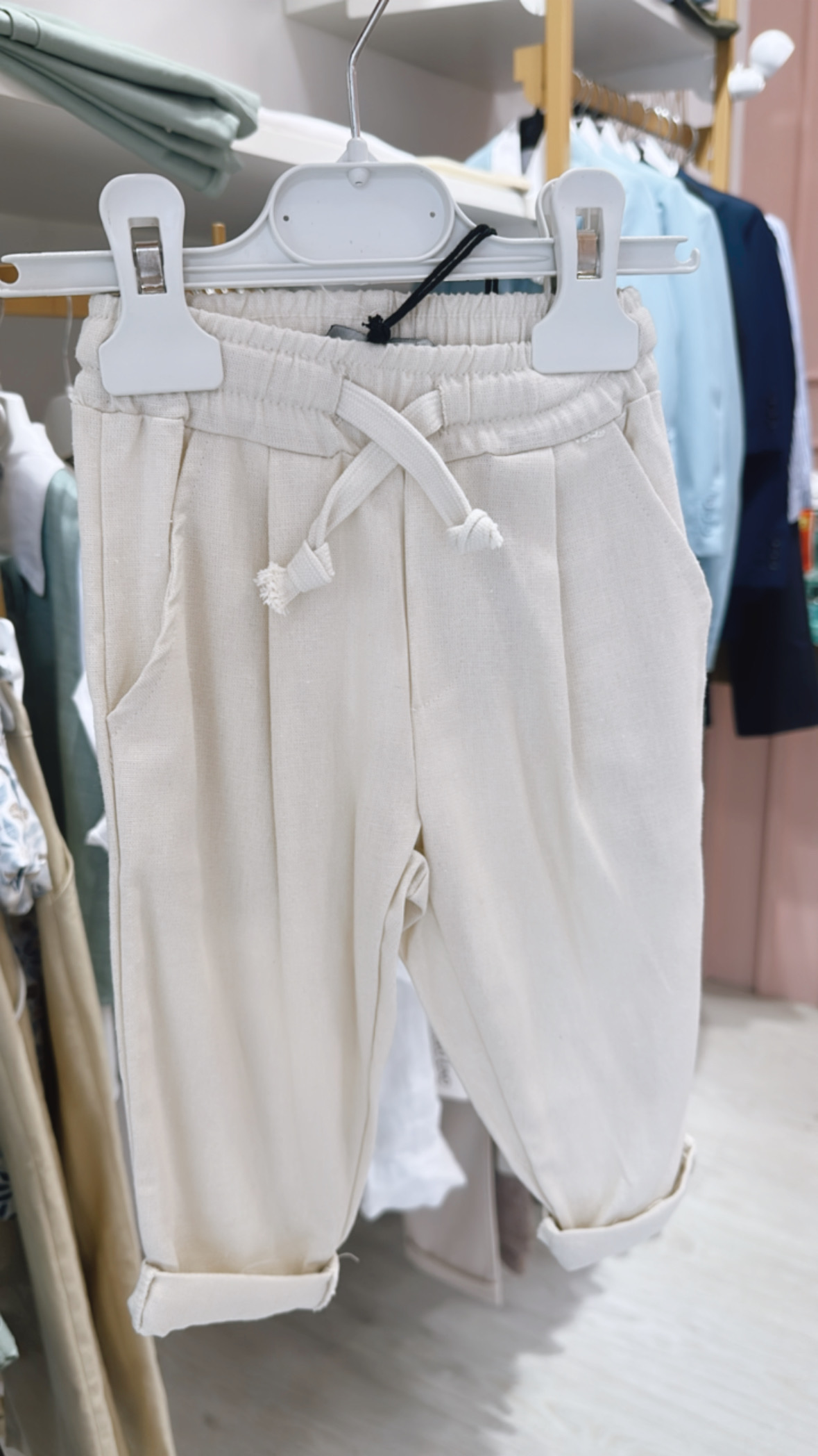 PANTALONE LINO BIMBO MESI - immagine 3