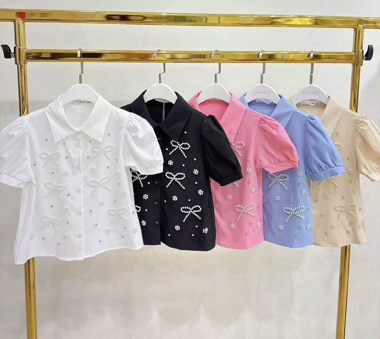 CAMICIA CON FIOCCHI E SWAROSVKI