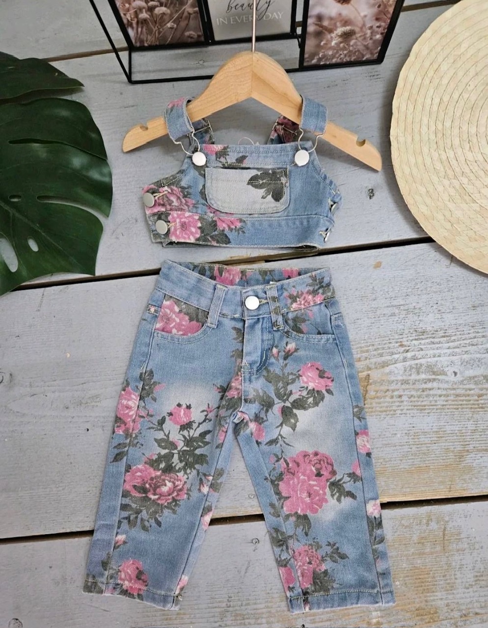 COMPLETO TOP E JEANS FIORI BABY