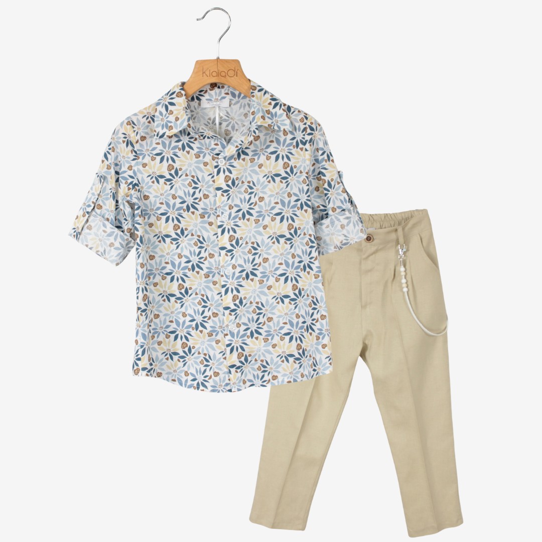 COMPLETO HAWAII IN COTONE E LINO