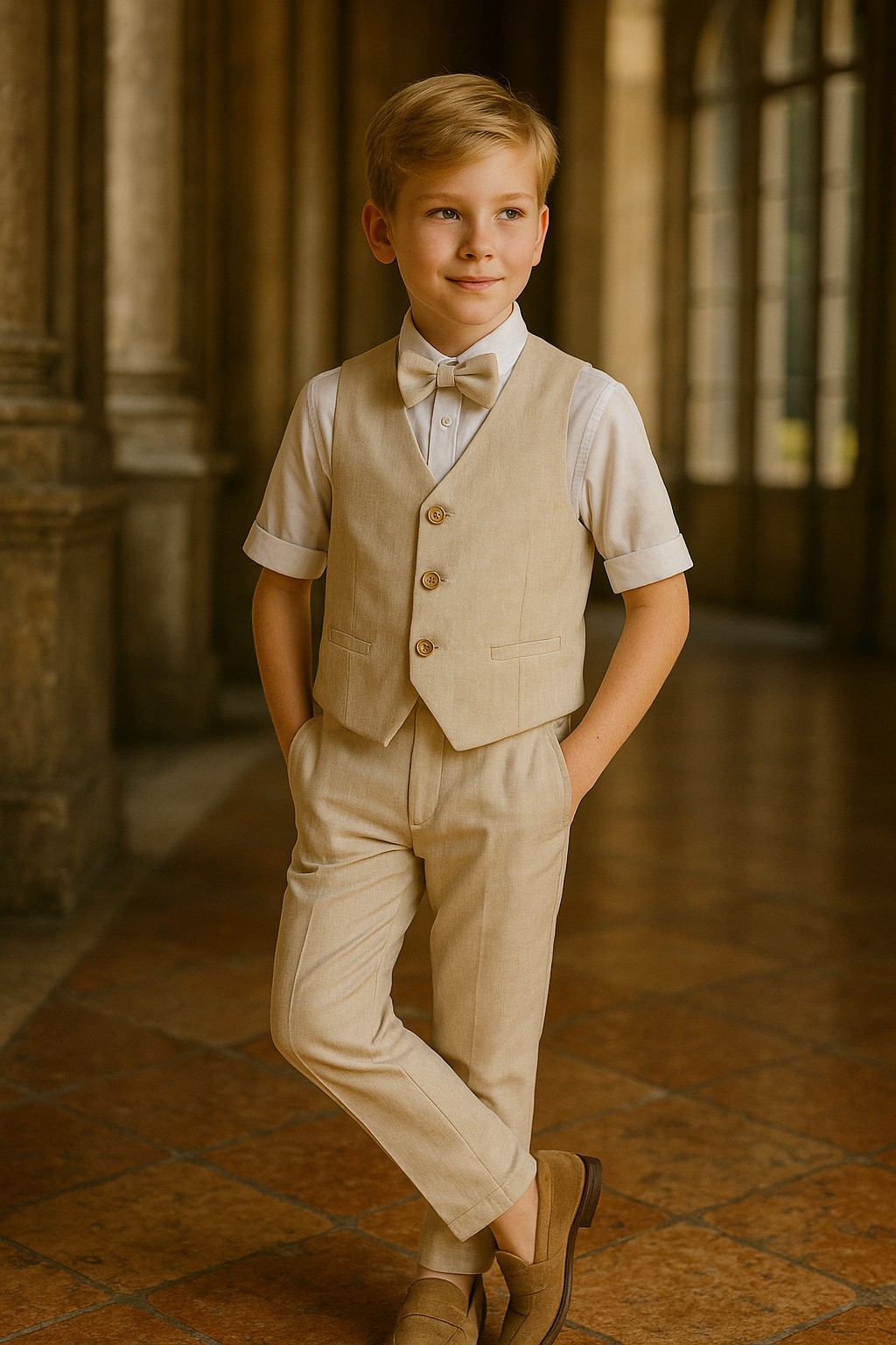 PANTALONE-CAMICIA-GILET IN COTONE