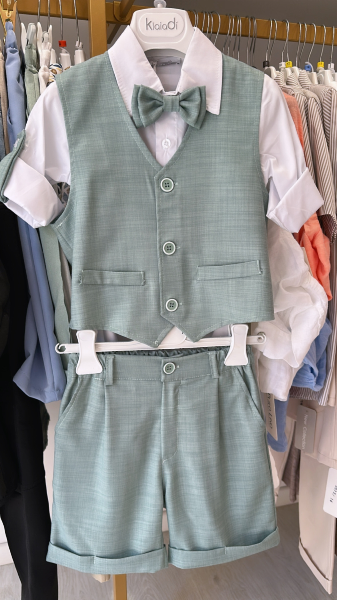 COMPLETO GILET CAMICIA BERMUDA E PAPILLON