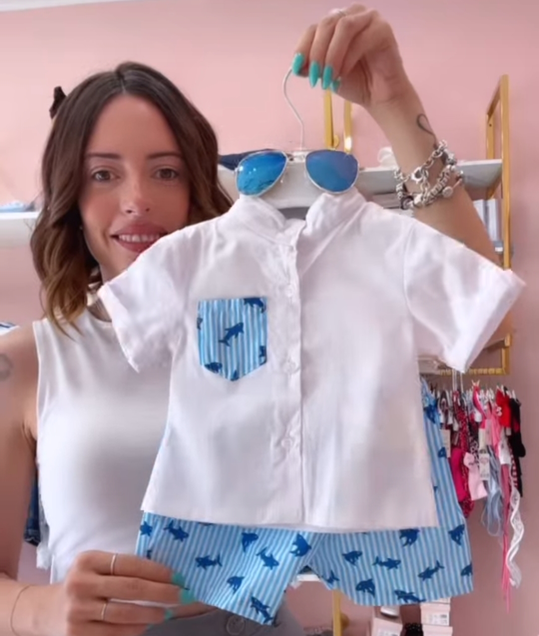 COSTUME BABY SHARK + CAMICIA